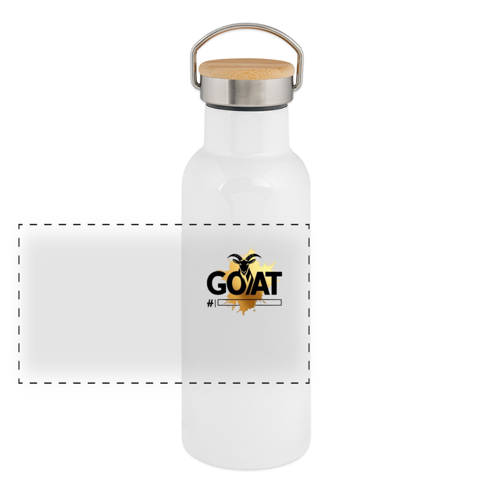 Thermal Bottle With Bamboo Lid - white