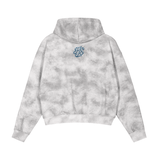 Dirty Washed Boxy Zip-up Fleece Hoodie