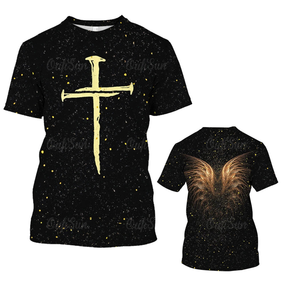 Men's Casual Sports Couple Print T-shirt