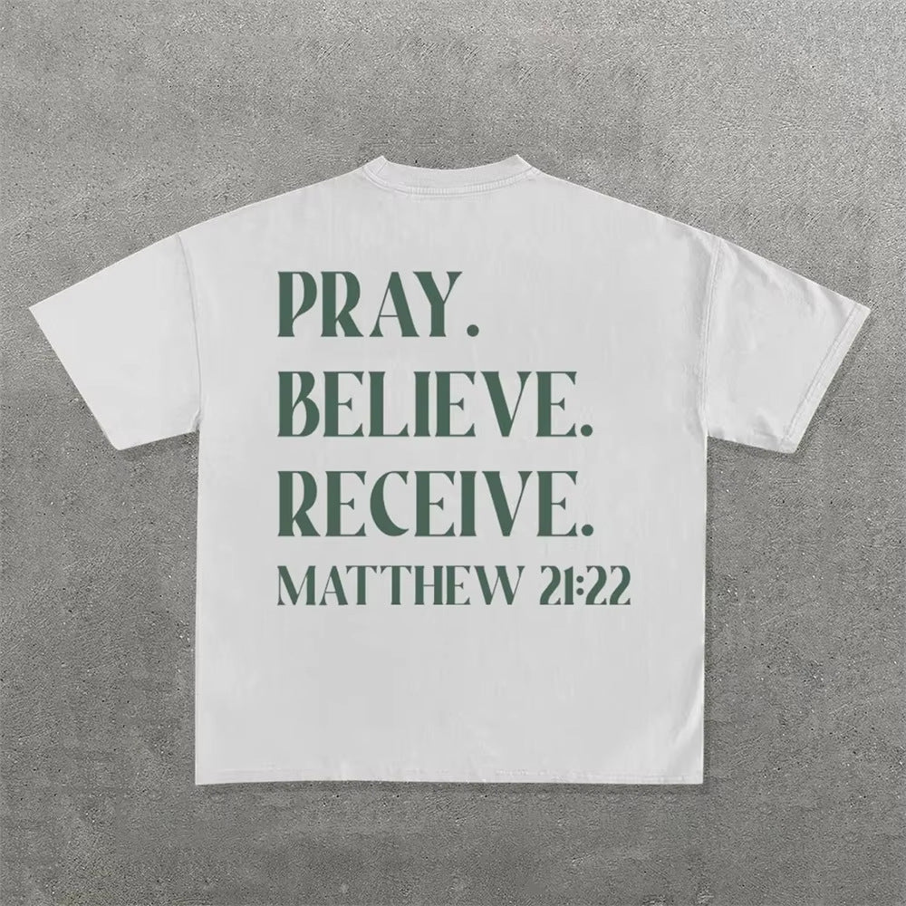Personality Letter Pattern Oversized T-shirt Men