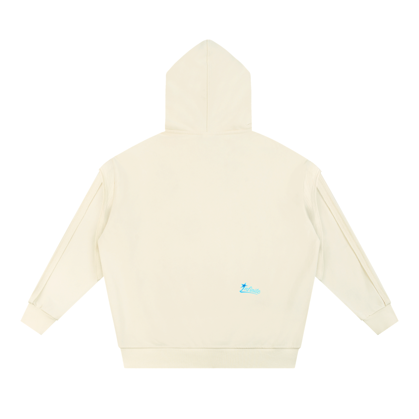 Contrast Tape Raw Edge Double Layered Zip Hoodie