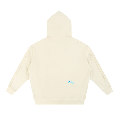 Contrast Tape Raw Edge Double Layered Zip Hoodie