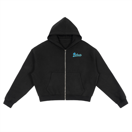 Fleece Zip-Up Boxy Hoodie