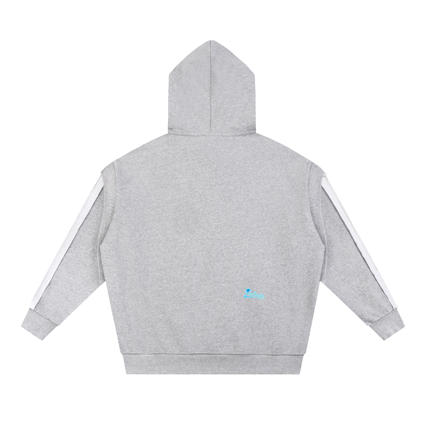 Contrast Tape Raw Edge Double Layered Zip Hoodie