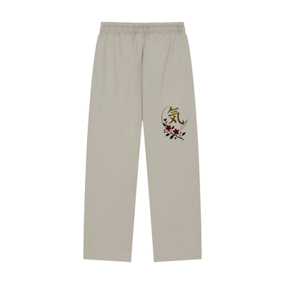 Solid Color Straight-Leg Sweatpants