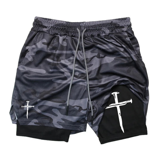 Funny Face Printed Sports Shorts