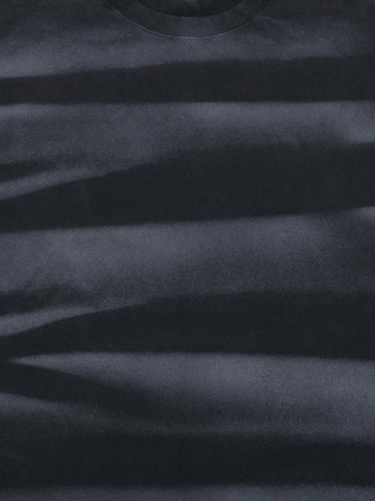 Irregular Stripe Frayed Monkey Washed T-Shirt - 250 GSM