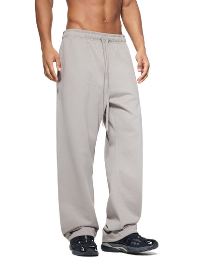 Solid Color Straight-Leg Sweatpants