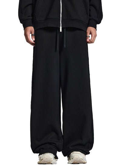Contrast Tape Straight-Leg Sweatpants