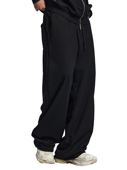 Contrast Tape Straight-Leg Sweatpants