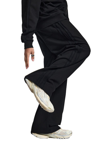 Contrast Tape Straight-Leg Sweatpants