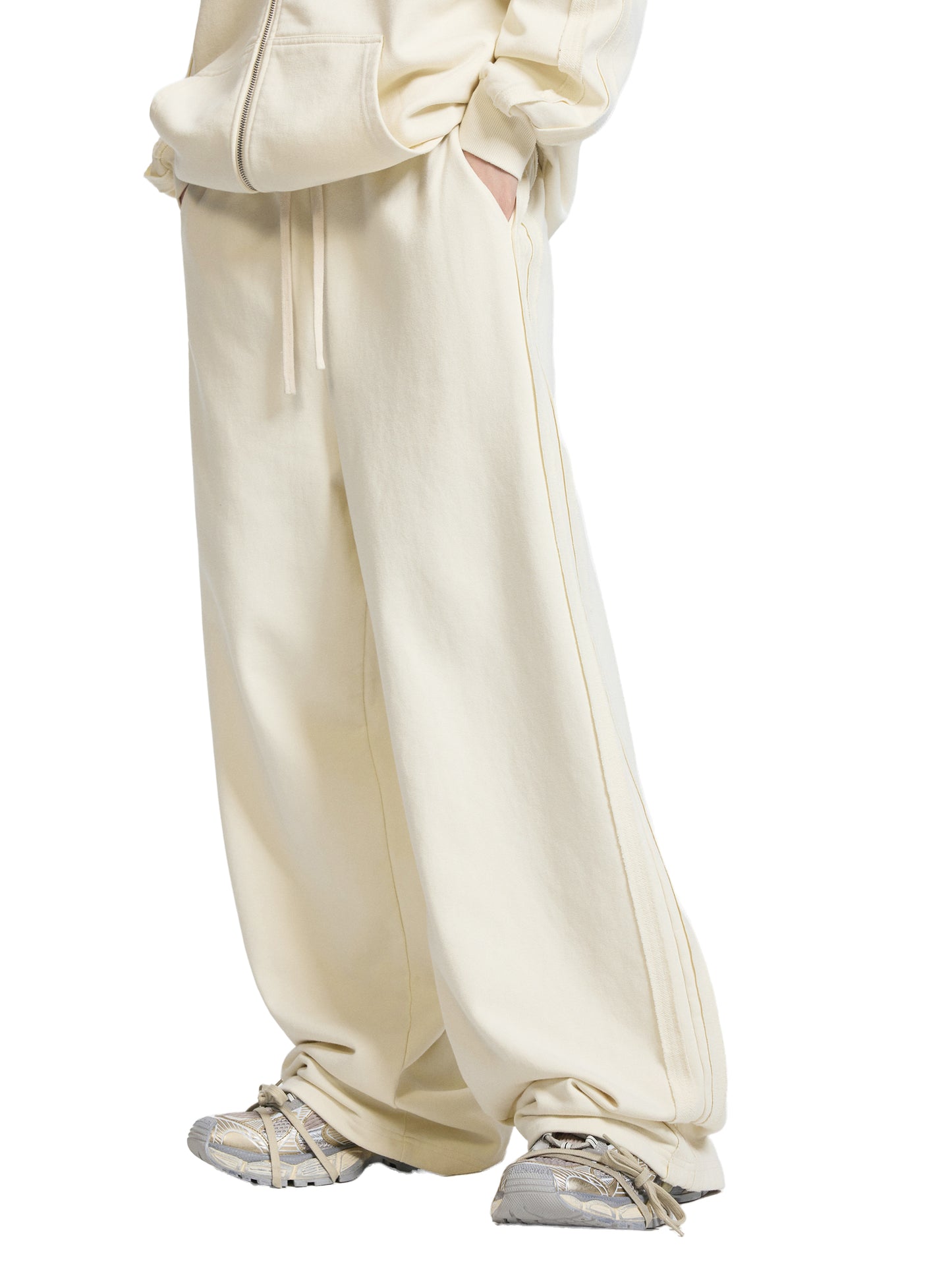 Contrast Tape Straight-Leg Sweatpants