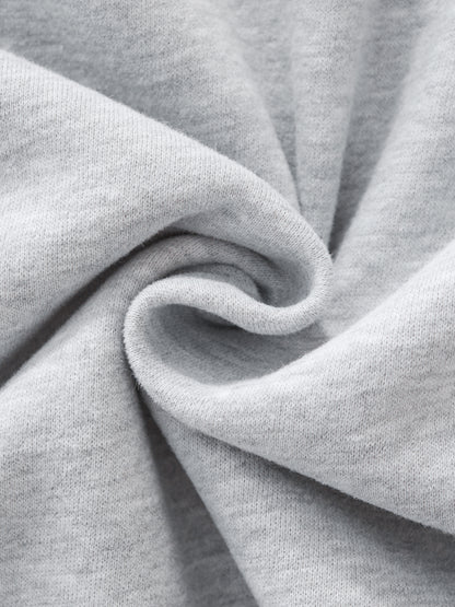 Contrast-Stitched Boxy Fleece Hoodie